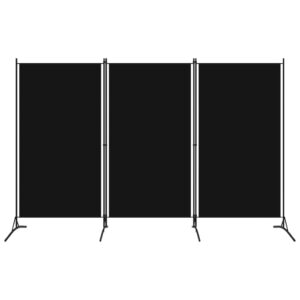 High-Quality 3-Panel Room Divider in Black Fabric  Versatile and Foldable  Ideal for Privacy and Sunlight Control