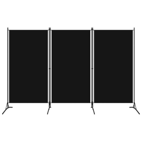 High-Quality 3-Panel Room Divider in Black Fabric  Versatile and Foldable  Ideal for Privacy and Sunlight Control