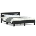 Bed Frame with Headboard Black 150x200 cm Engineered Wood