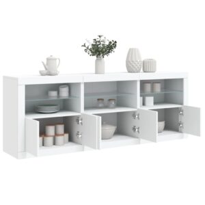 Sideboard with LED Lights White 181.5x37x67 cm