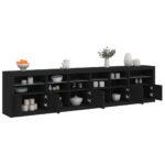 Sideboard with LED Lights Black 283x37x67 cm