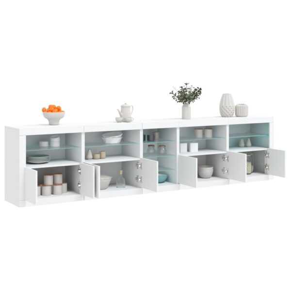 Sideboard with LED Lights White 283x37x67 cm