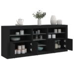 Sideboard with LED Lights Black 162x37x67 cm