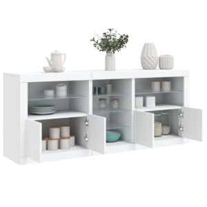 Sideboard with LED Lights White 181.5x37x67 cm