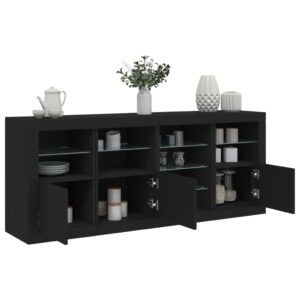 Sideboard with LED Lights Black 164x37x67 cm