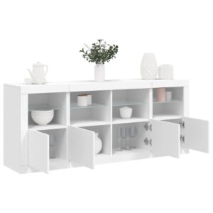 Sideboard with LED Lights White 163x37x67 cm