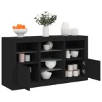 Sideboard with LED Lights Black 123x37x67 cm