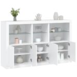 Sideboard with LED Lights White 162x37x100 cm