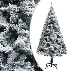 Artificial Christmas Tree with Flocked Snow Green PVC Lifelike Indoor Outdoor Use