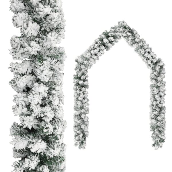 Christmas Garland Flocked Snow Green PVC Material 5m Indoor Outdoor Use No Assembly