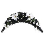 Christmas Arch with LED Lights  Black  90 cm  PVC Material  Indoor and Outdoor Use  Battery Powered