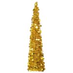 Artificial Pop-Up Christmas Tree in Gold  150 cm  PET Material  Indoor and Outdoor Use