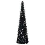 Artificial Pop-Up Christmas Tree in Black  150 cm  Lightweight PET Material  Indoor and Outdoor Use