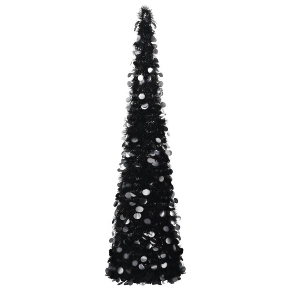 Artificial Pop-Up Christmas Tree in Black  180 cm  PET Material  Indoor and Outdoor Use