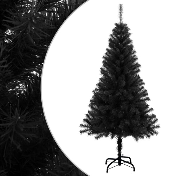 Artificial Black Christmas Tree with Stand  150 cm  PVC Material  Indoor and Outdoor Use