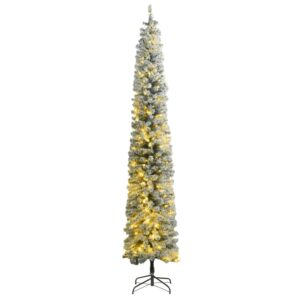 Slim Christmas Tree 300 LEDs & Flocked Snow 270 cm