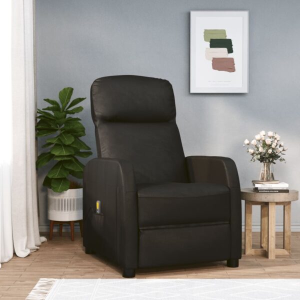 Massage Chair Black Faux Leather