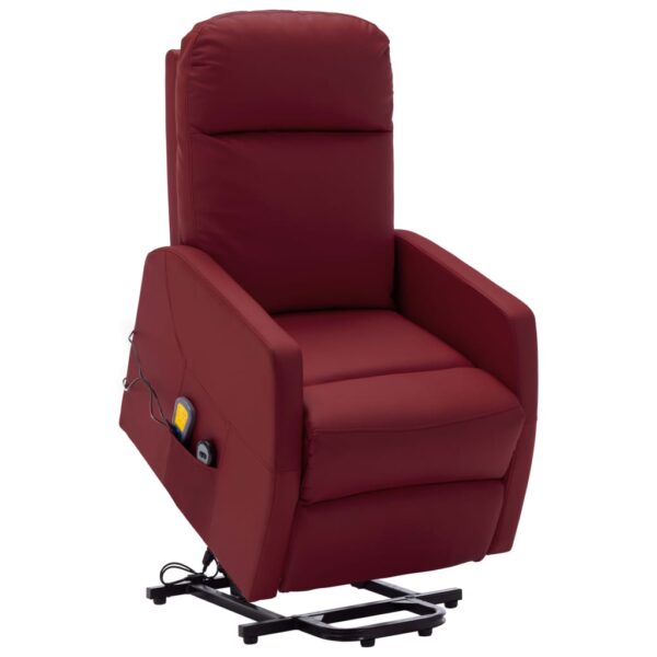 Stand up Massage Chair Wine Red Faux Leather