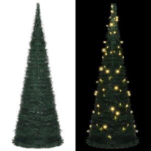 Artificial Pre-lit Pop-up Christmas Tree Green 180 cm with 150 LEDs  Indoor and Outdoor Use