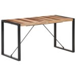 Solid Acacia and Rubberwood Dining Table with Sheesham Finish  Industrial