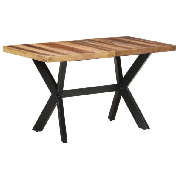 Solid Acacia and Rubberwood Dining Table with Honey Finish  Industrial   Handmade