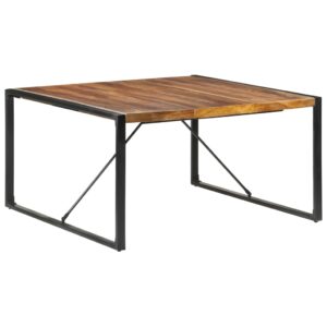 Solid Wood Dining Table with Sheesham Finish  Industrial   Stable and Durable  Unique Grains  Smooth Texture