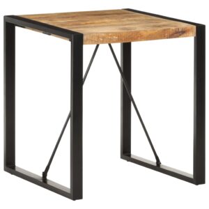 Solid Mango Wood Dining Table Industrial  with Powder-Coated Steel Legs