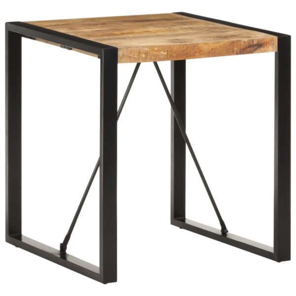 Solid Mango Wood Dining Table Industrial  with Powder-Coated Steel Legs