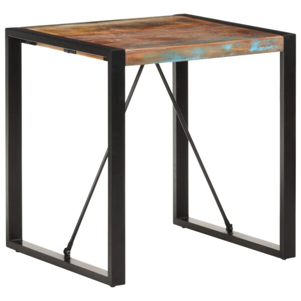 Reclaimed Solid Wood Dining Table  Industrial   Antique Bistro  Weathered Finish  Steel Legs