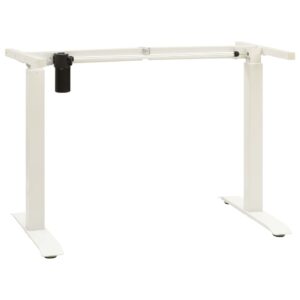 Electric Motorised Standing Desk Frame  Adjustable Height and Width  White  Carbon Steel