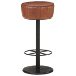 Bar Stool Brown Real Leather