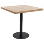 Bistro Table Light Brown 80x80 cm MDF