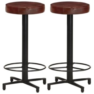 Bar Stools 2 pcs 66 cm Real Leather