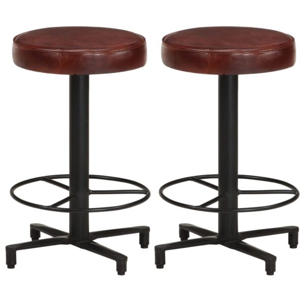 Bar Stools 2 pcs 52 cm Real Leather