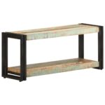 Solid Reclaimed Wood TV Cabinet with Shelf  Vintage Charm  Industrial   Sturdy