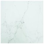 White Tempered Glass Table Top with Elegant Marble Design  Ideal for Dining and Coffee Tables