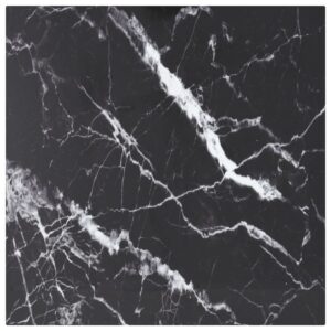 Table Top Black 50x50 cm 6 mm Tempered Glass with Marble Design