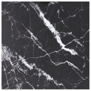 Black Tempered Glass Table Top with Elegant Marble Design  Ideal for Dining and Coffee Tables