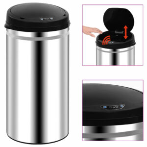 Automatic Sensor Dustbin 50L Stainless Steel  Hands-Free  Easy Clean  LED Indicators