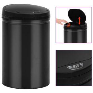 Automatic Sensor Dustbin  30 L Capacity  Carbon Steel  Black  Hands-Free  Easy Clean