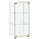 White Tempered Glass Storage Cabinet with Three Layers - Easy to Clean  Sturdy and Stable