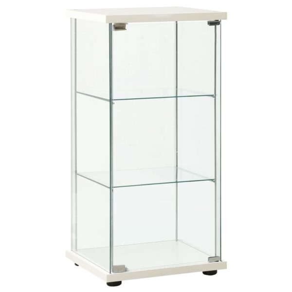 White Tempered Glass Storage Cabinet with Three Layers - Easy to Clean  Sturdy and Stable