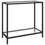 Stylish Transparent Console Table with Tempered Glass and Powder-Coated Steel