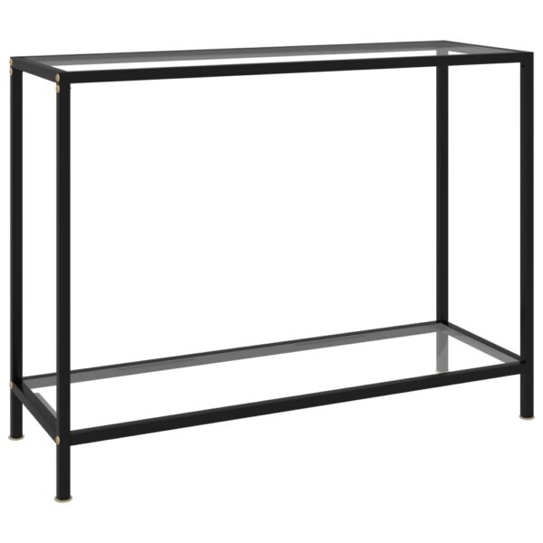 Stylish Transparent Console Table with Tempered Glass and Powder-Coated Steel