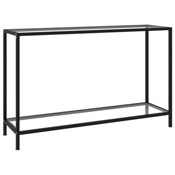 Stylish Transparent Console Table with Tempered Glass and Powder-Coated Steel