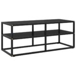 TV Cabinet Black with Black Glass 100x40x40 cm