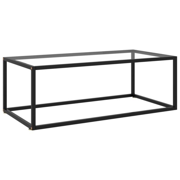 Modern Black Coffee Table with Tempered Glass Top - Durable  Easy to Clean  Stylish Living Room Furniture