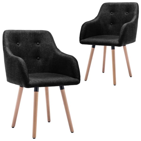 Dining Chairs 2 pcs Black Fabric