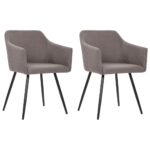 Dining Chairs 2 pcs Taupe Fabric