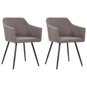 Dining Chairs 2 pcs Taupe Fabric